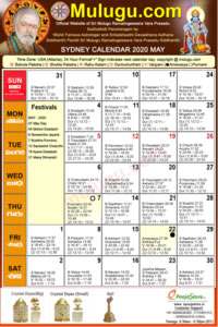 Sydney Telugu Calendar 2020 | USA, Sydney | Telugu Calendars-Mulugu ...